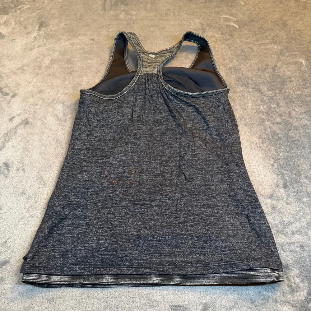 Athleta Space Dye Racerback Tank Top Shelf Bra Gray Womens Small 919068 - Picture 4 of 10